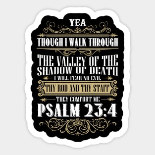 I will Fear No Evil Christian Psalm 23:4 Gift Sticker